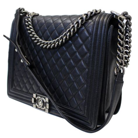 chanel quilted boy tote bag|large black Chanel tote bag.